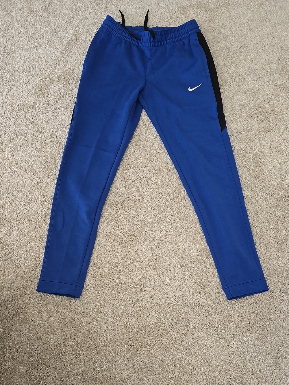 Nike Womens S Royal Blue Joggers w/ Black Side Panels